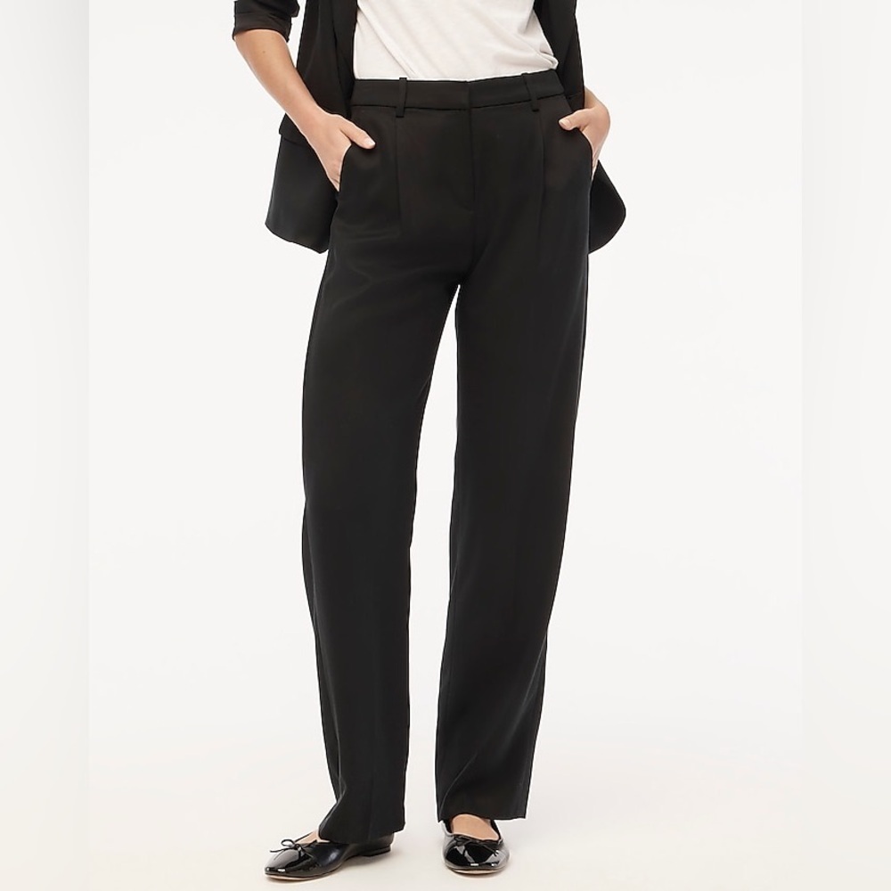 J Crew Wide-leg pleated twill trouser pant BX578